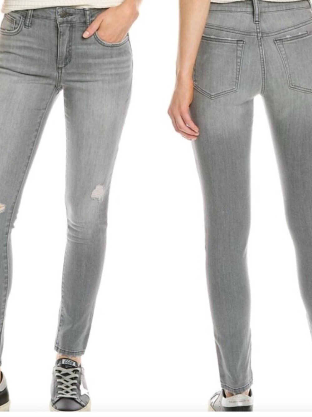 Joe's Jeans The Icon Flawless Mid-Rise Skinny Grey Distresed Size 25